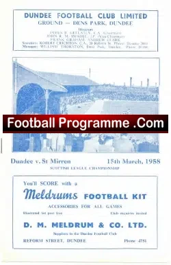 Dundee v St Mirren 1958