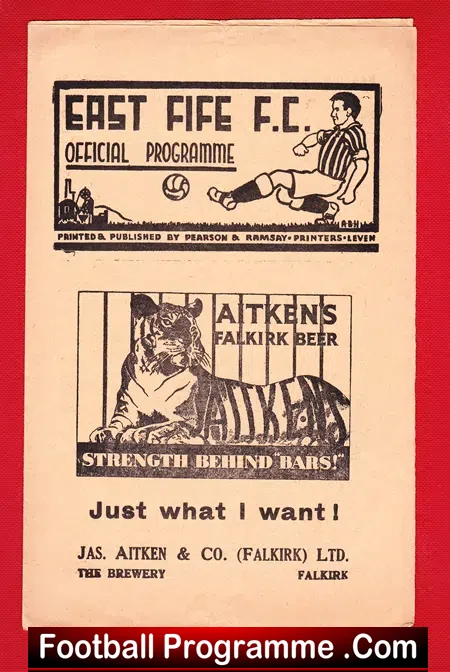 East Fife v St Mirren 1958 – 1950s Football Programme