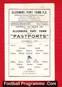 Ellesmere Port v Past Ports 1945 – 46