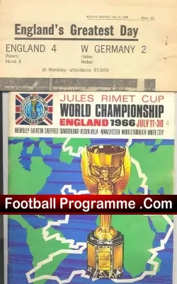 England World Cup 1966 Souvenir Brochure + Paper