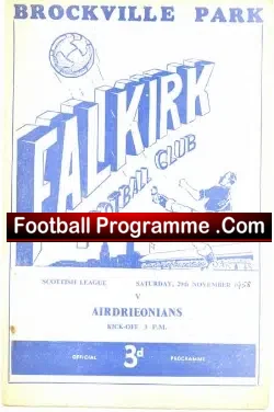Falkirk v Airdrieonians Airdrie 1958