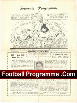 Fred Morris Testimonial Benefit Match Walsall 1950s