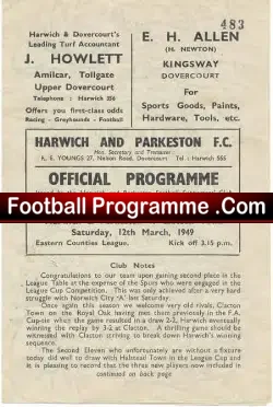 Harwich Parkeston v Clacton Town 1949