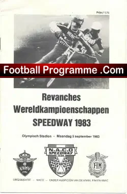 International Speedway Programme 1983 - speedway programme