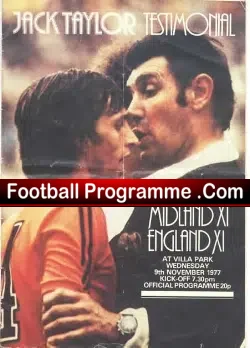 Jack Taylor Testimonial Benefit Match Aston Villa 1977
