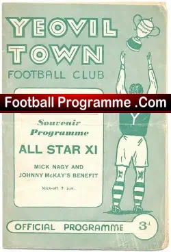 Johnny McKay Mick Nagy Benefit Testimonial Yeovil Town 1957