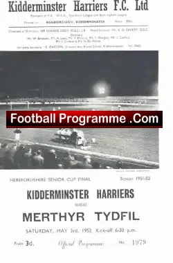 Kidderminster Harriers v Merthyr Tydfil 1952 – Cup Final