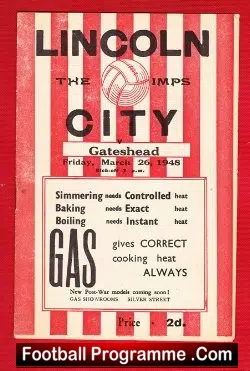 Lincoln City v Gateshead 1948