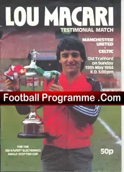 Lou Macari Testimonial Benefit Match Manchester United 1984