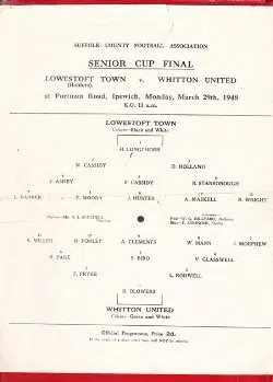Lowestoft Town v Whitton United 1948 – Senior Cup Final