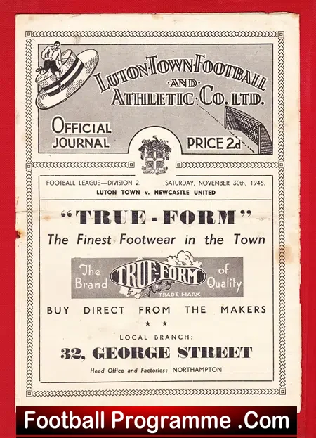 Luton Town v Newcastle United 1946 – Plus Len Shackleton
