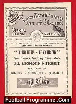 Luton Town v Sheffield Wednesday 1948