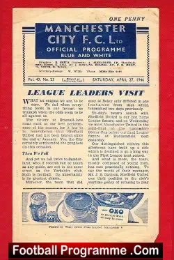 Manchester City v Sheffield United 1946