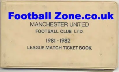Manchester United Man Utd Season Ticket Book LMTB 1981 1982