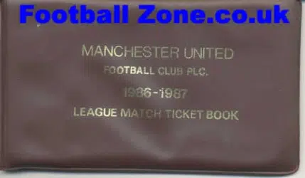 Manchester United Man Utd Season Ticket Book LMTB 1986 1987