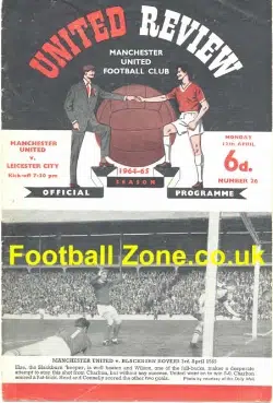 Manchester United v Leicester City 1965 Signed Best Law Charlton