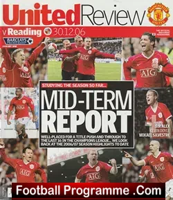 Manchester United v Reading 2007 - football programme