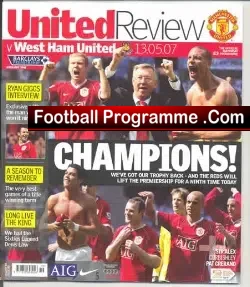 Manchester United v West Ham United 2007 Big Day for the Hammers