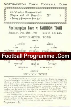 Northampton Town v Swindon Town 1946