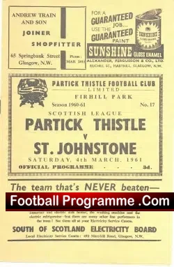 Partick Thistle v St Johnstone 1961