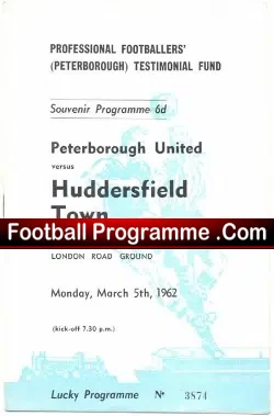 Peterborough United v Huddersfield Town Testimonial Benefit 1962