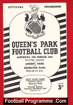 Queens Park v Hamilton Academical 1949 – Accies
