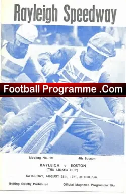 Rayleigh Speedway v Boston – Linkex Cup 1971