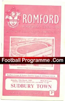 Romford v Sudbury Town 1962