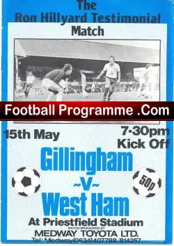 Ron Hillyard Testimonial Benefit Match Gillingham 1984
