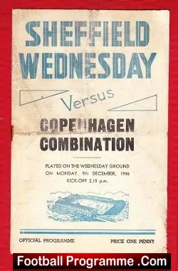 Sheffield Wednesday v Copenhagen Combination 1946 – Denmark