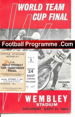 Speedway World Team Cup Final 1968 + Ticket + Autographed - sports memorabilia