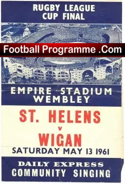 St Helens Rugby v Wigan 1961 – Cup Final Community Song Sheet