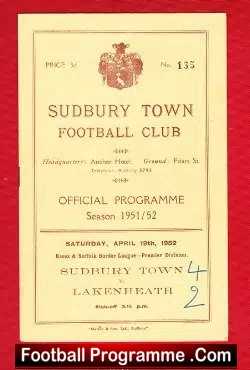Sudbury Town v Lakenheath 1952