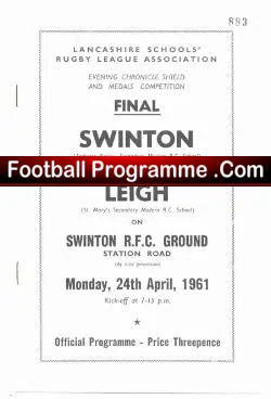 Swinton Rugby v Leigh 1961 – Schools Rugby Cup Final