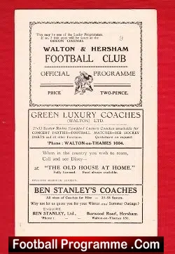 Walton Hersham v Eastbourne 1949 – Reserves Match