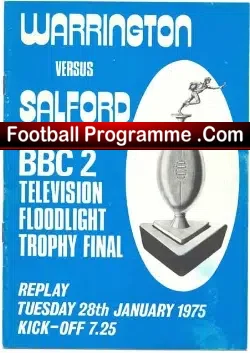 Warrington Rugby v Salford 1975 – Rugby Trophy Cup Final Replay