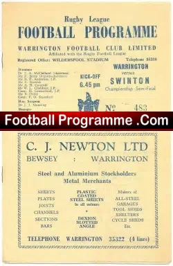 Warrington Rugby v Swinton 1961 – Rugby League Semi Final