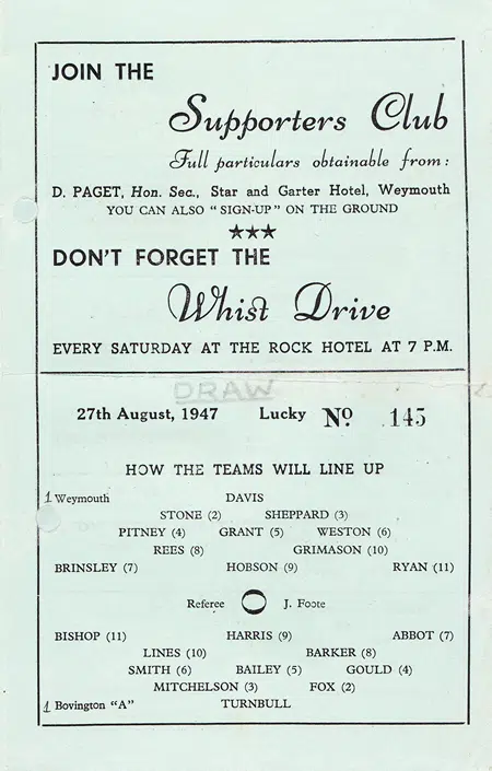 Weymouth v Bovington A 1947