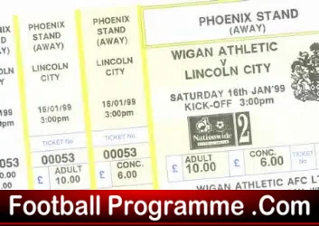 Wigan Athletic v Lincoln 1999 – Football Ticket Unused