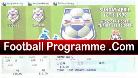 Wigan Athletic v Millwall 1999 – Auto Trophy Final Ticket