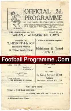 Wigan Rugby v Workington Town 1947 – Added Comments