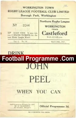 Workington Town Rugby v Castleford 1947