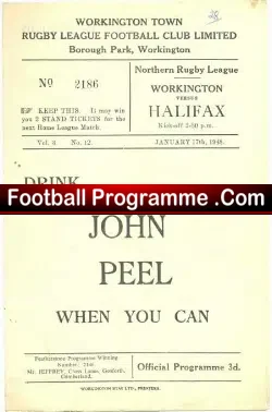 Workington Town Rugby v Halifax 1948