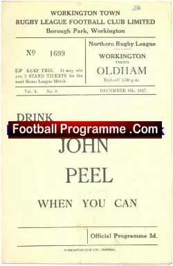 Workington Town Rugby v Oldham 1947