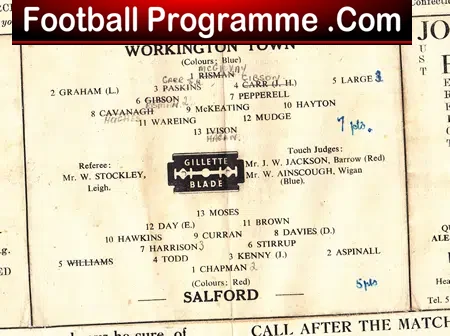 Workington Town Rugby v Salford 1948