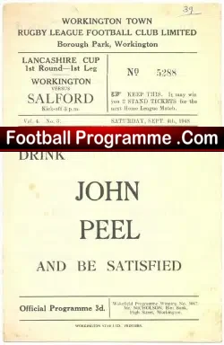 Workington Town Rugby v Salford 1948
