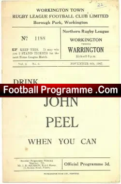 Workington Town Rugby v Warrington 1947