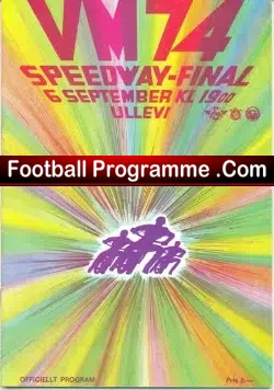 World Speedway Championship World Final 1974 - speedway programme