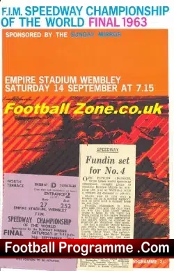 World Speedway Championship World Final 1963 + Ticket - sports memorabilia