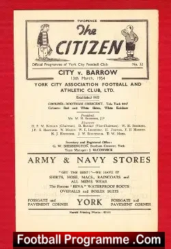 York City v Barrow 1954